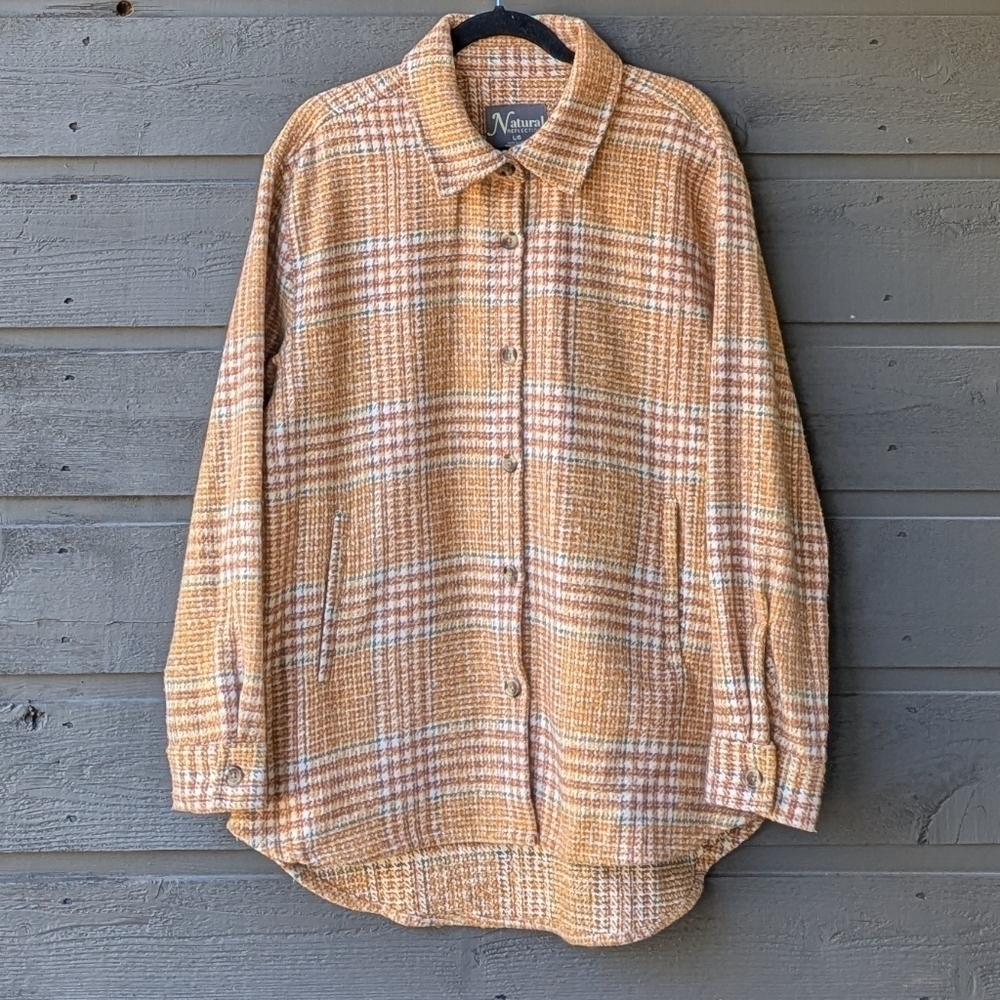 Bass Pro Shops Natural Reflections Heavyweight Flannel Plaid Shacket Large